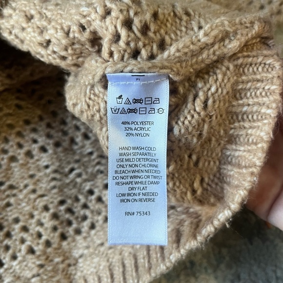 Joie Cardigan Sweater Brown Long Sleeve Collar Open Knit Crochet Women’s Size S - Picture 3 of 5